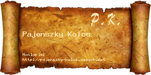 Pajenszky Kolos névjegykártya